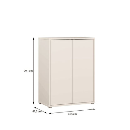 Alice Springs Tall 2 Door Cupboard with Push-to-Open Doors in Sand