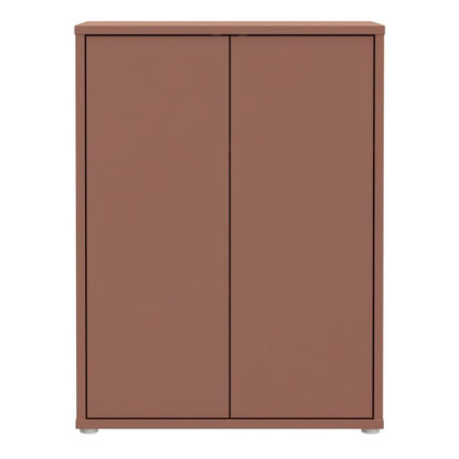 Alice Springs Tall 2 Door Cupboard with Push-to-Open Doors in Terracotta