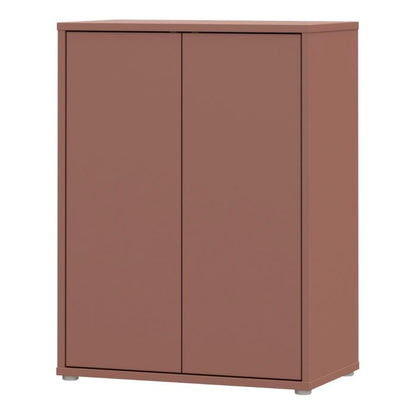Alice Springs Tall 2 Door Cupboard with Push-to-Open Doors in Terracotta