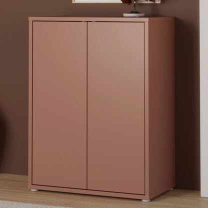 Alice Springs Tall 2 Door Cupboard with Push-to-Open Doors in Terracotta