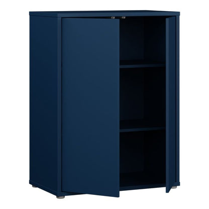 Alice Springs Tall 2 Door Cupboard with Push-to-Open Doors in Night Blue