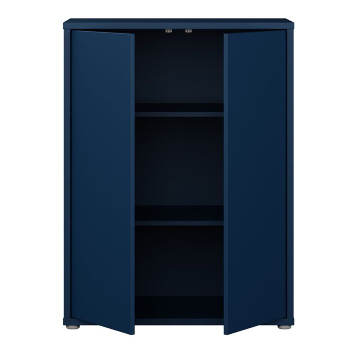 Alice Springs Tall 2 Door Cupboard with Push-to-Open Doors in Night Blue