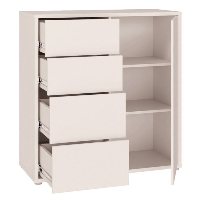 Alice Springs Storage Unit with 4 Drawers & 1 Door with Push-to-Open in Sand