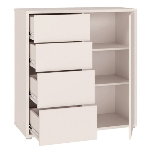 Alice Springs Storage Unit with 4 Drawers & 1 Door with Push-to-Open in Sand