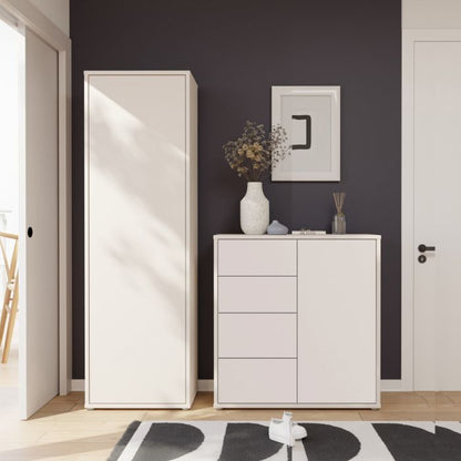 Alice Springs Storage Unit with 4 Drawers & 1 Door with Push-to-Open in Sand