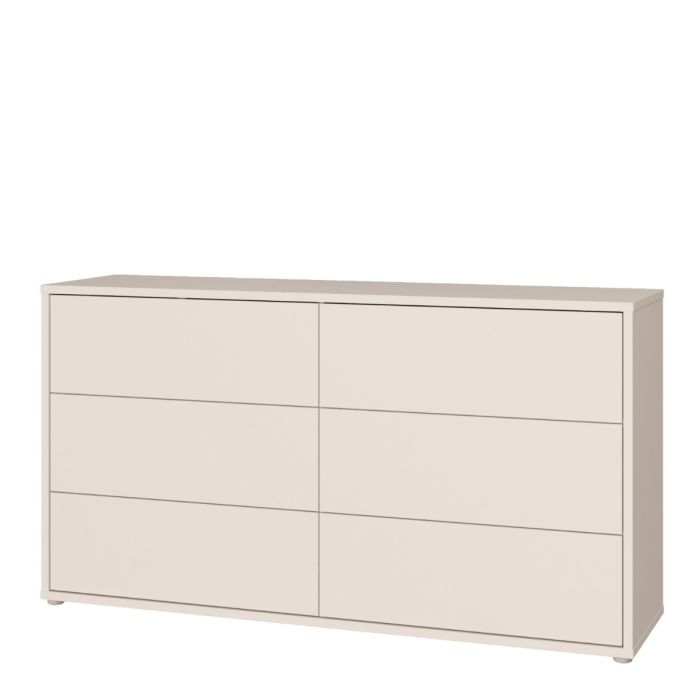 Alice Springs 6 Drawer Wide Chest with Push-to-Open Drawers in Sand
