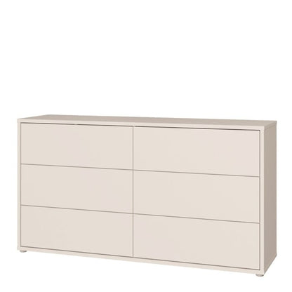 Alice Springs 6 Drawer Wide Chest with Push-to-Open Drawers in Sand
