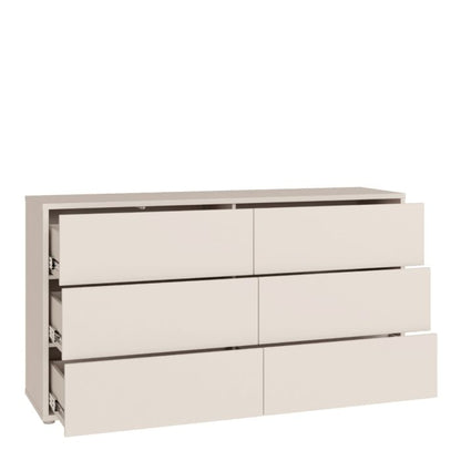 Alice Springs 6 Drawer Wide Chest with Push-to-Open Drawers in Sand