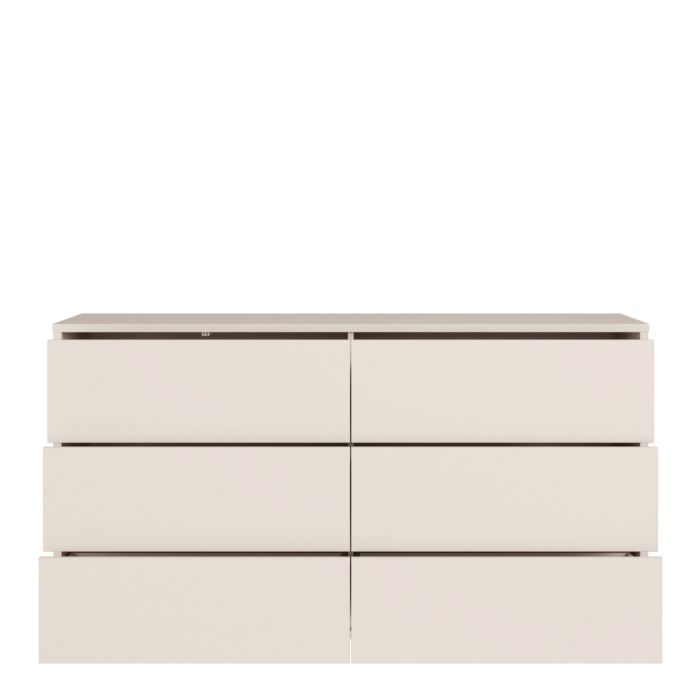 Alice Springs 6 Drawer Wide Chest with Push-to-Open Drawers in Sand