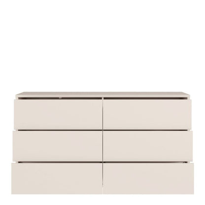 Alice Springs 6 Drawer Wide Chest with Push-to-Open Drawers in Sand