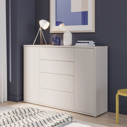 Alice Springs Wide Sideboard with 4 Drawers & 2 Doors with Push-to-Open in Sand