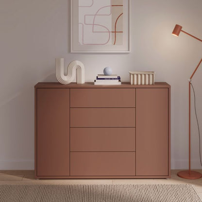 Alice Springs Wide Sideboard with 4 Drawers & 2 Doors with Push-to-Open in Terracotta