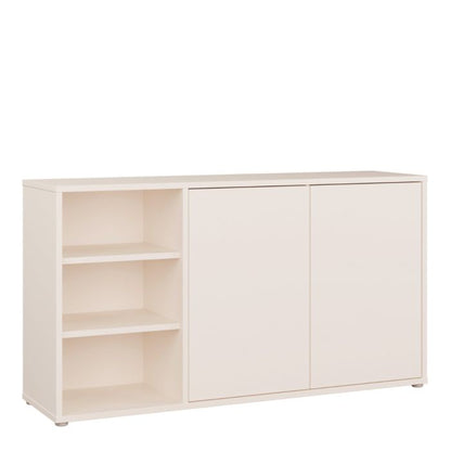 Alice Springs Sideboard with Open Shelving & Push-to-Open Doors in Sand