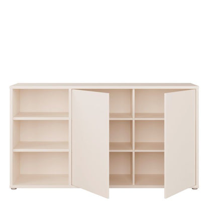 Alice Springs Sideboard with Open Shelving & Push-to-Open Doors in Sand