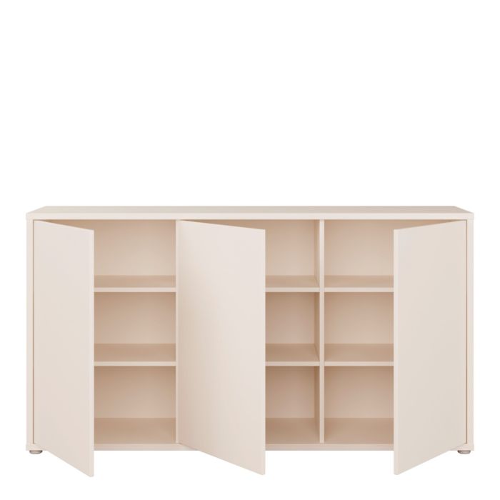 Alice Springs 3 Door Sideboard with Push-to-Open Doors and Drawer in Sand