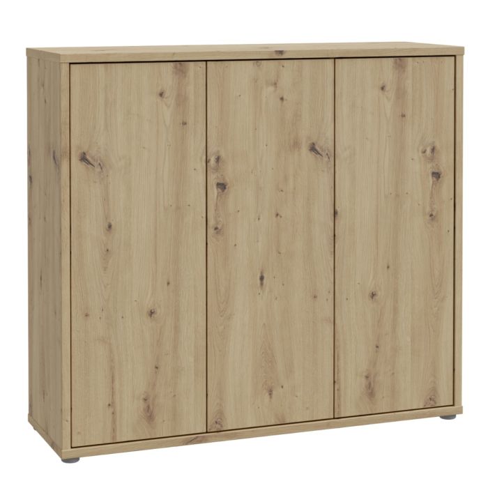 Alice Springs Shoe Cabinet with 3 Doors Push-to-Open in Artisan Oak