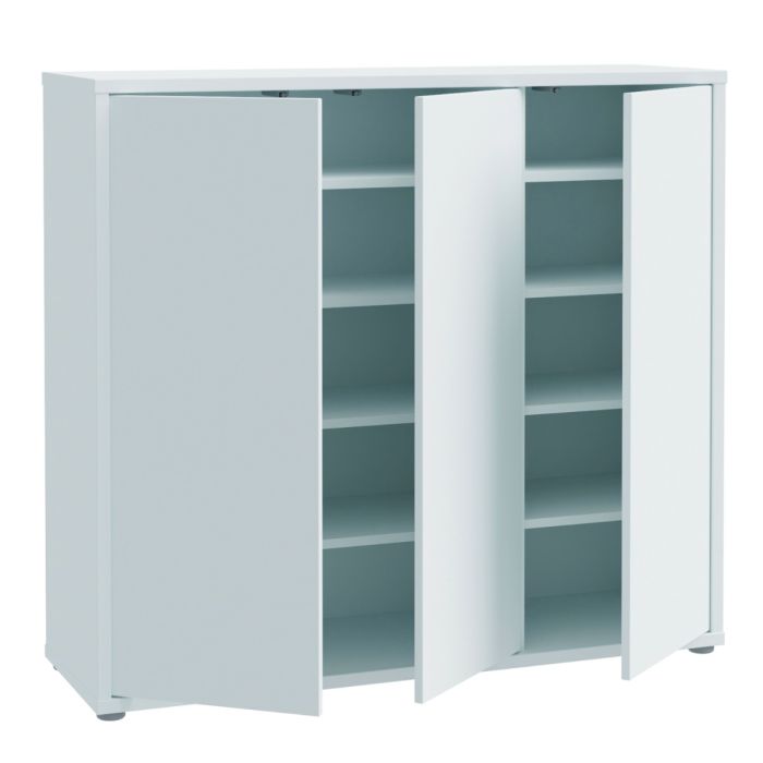 Alice Springs Shoe Cabinet with 3 Doors Push-to-Open in Light Grey