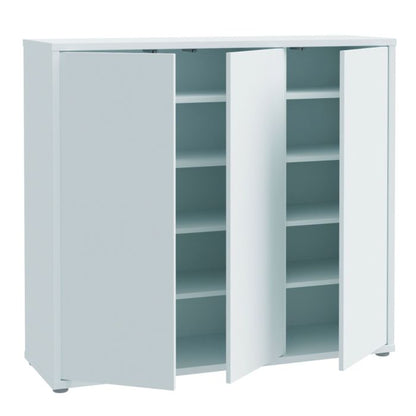 Alice Springs Shoe Cabinet with 3 Doors Push-to-Open in Light Grey