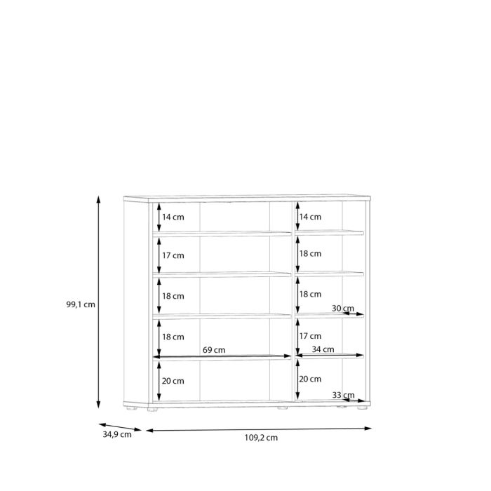 Alice Springs Shoe Cabinet with 3 Doors Push-to-Open in Sage Green