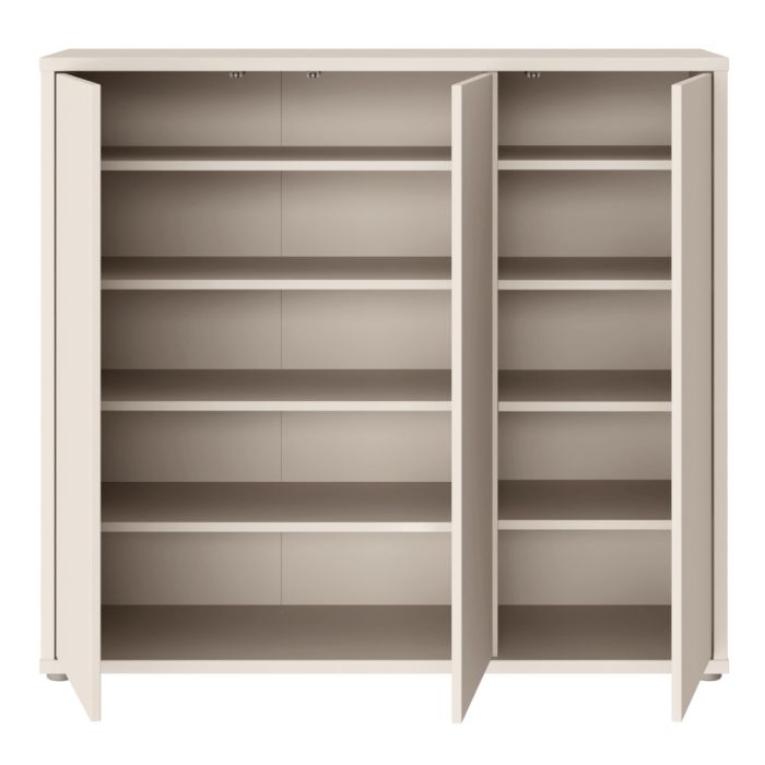 Alice Springs Shoe Cabinet with 3 Doors Push-to-Open in Sand