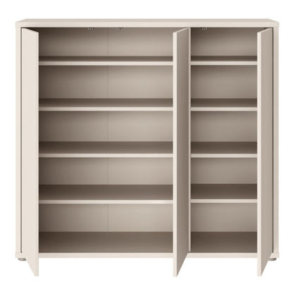 Alice Springs Shoe Cabinet with 3 Doors Push-to-Open in Sand