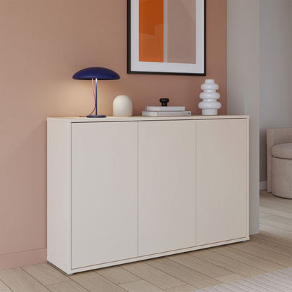 Alice Springs 3 Door Sideboard with Push-to-Open Doors in Sand