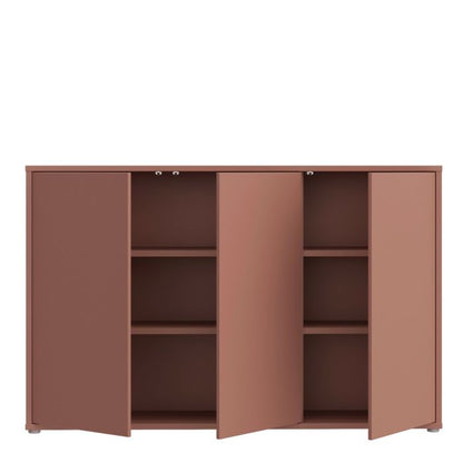 Alice Springs 3 Door Sideboard with Push-to-Open Doors in Terracotta
