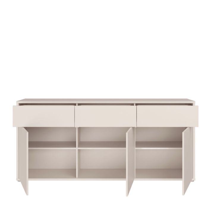 Alice Springs 3 Door 3 Drawer Sideboard with Push-to-Open Drawers in Sand