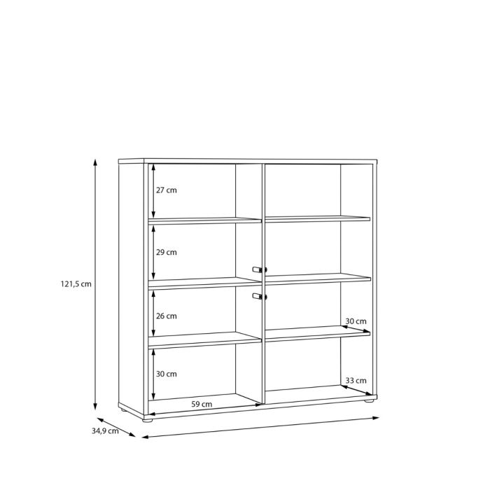 Alice Springs 4 Door Large Storage Cabinet with Push-to-Open Doors in Elegancia Oak