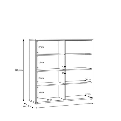 Alice Springs 4 Door Large Storage Cabinet with Push-to-Open Doors in Elegancia Oak