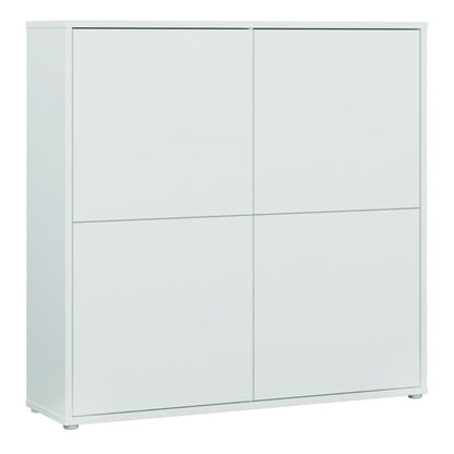 Alice Springs 4 Door Large Storage Cabinet with Push-to-Open Doors in Light Grey