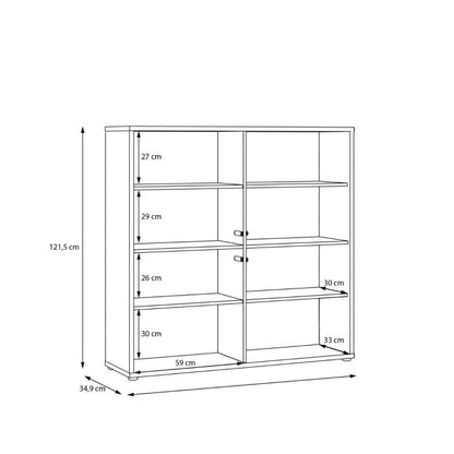 Alice Springs 4 Door Large Storage Cabinet with Push-to-Open Doors in Light Grey