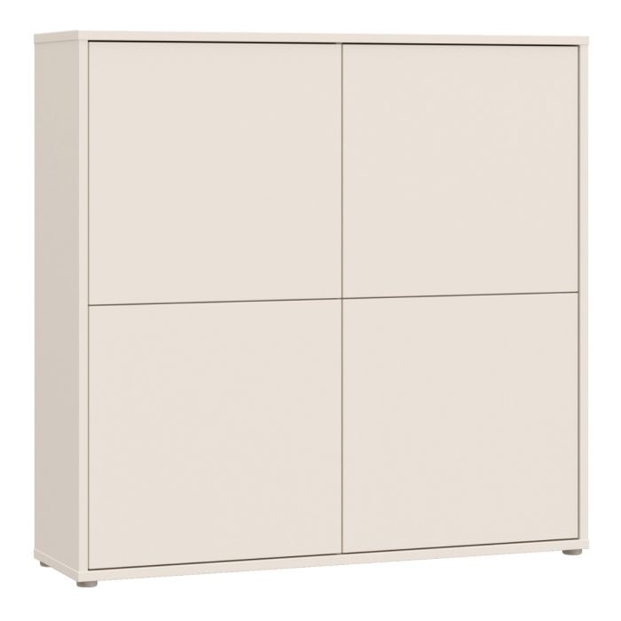 Alice Springs 4 Door Large Storage Cabinet with Push-to-Open Doors in Sand