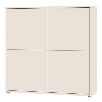 Alice Springs 4 Door Large Storage Cabinet with Push-to-Open Doors in Sand
