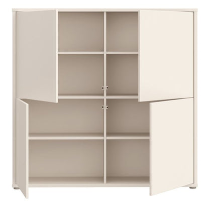 Alice Springs 4 Door Large Storage Cabinet with Push-to-Open Doors in Sand