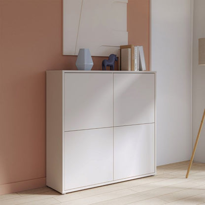 Alice Springs 4 Door Large Storage Cabinet with Push-to-Open Doors in Sand