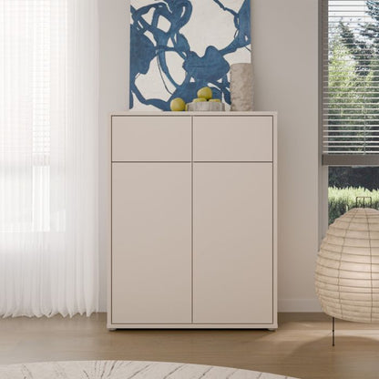 Alice Springs Storage Cabinet with 2 Doors & 2 Drawers with Push-to-Open in Sand