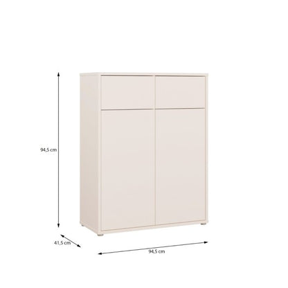 Alice Springs Storage Cabinet with 2 Doors & 2 Drawers with Push-to-Open in Sand