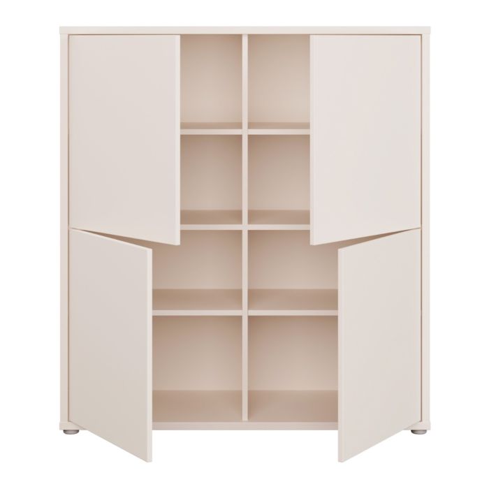 Alice Springs 4 Door Storage Cabinet with Push-to-Open Doors in Sand
