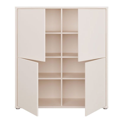 Alice Springs 4 Door Storage Cabinet with Push-to-Open Doors in Sand