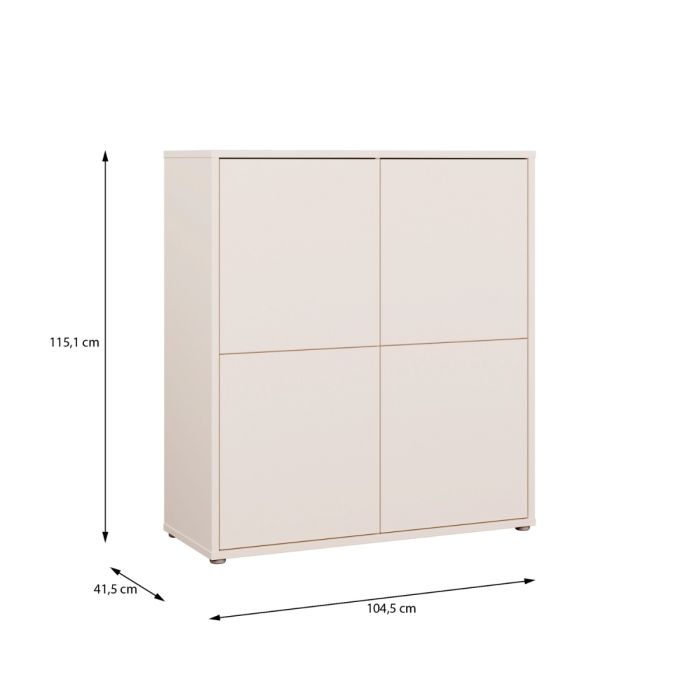 Alice Springs 4 Door Storage Cabinet with Push-to-Open Doors in Sand