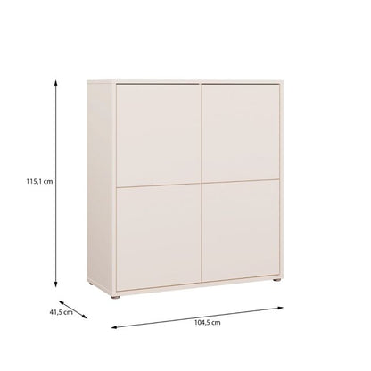 Alice Springs 4 Door Storage Cabinet with Push-to-Open Doors in Sand