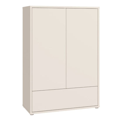 Alice Springs 2 Door Low Wardrobe with Push-to-Open Doors and Drawer in Sand
