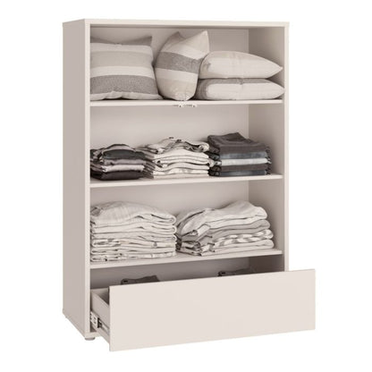 Alice Springs 2 Door Low Wardrobe with Push-to-Open Doors and Drawer in Sand