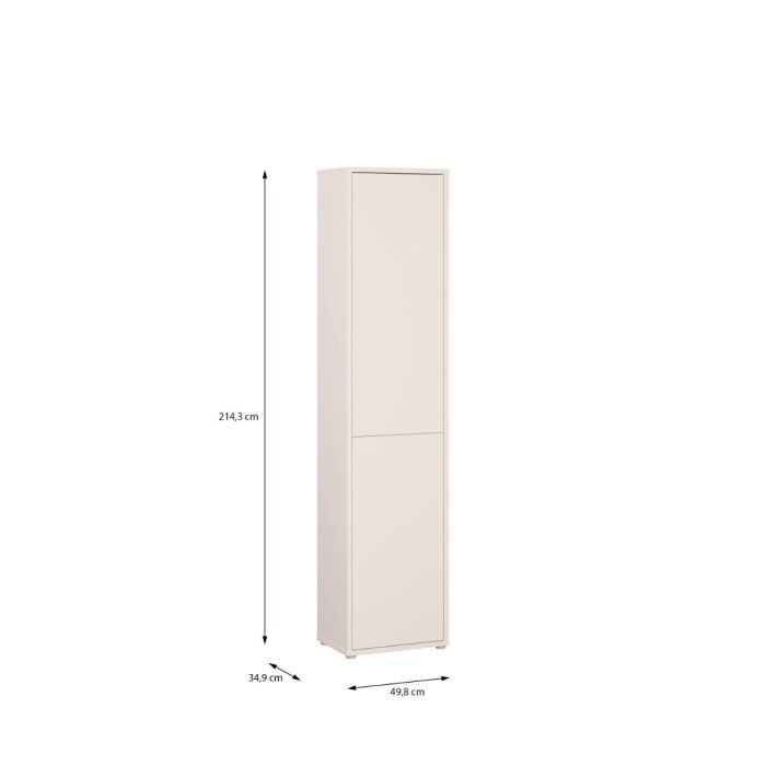Alice Springs Narrow Tall Cupboard with 2 Push-to-Open Doors in Sand