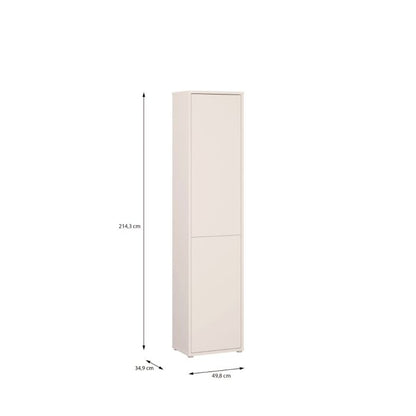 Alice Springs Narrow Tall Cupboard with 2 Push-to-Open Doors in Sand