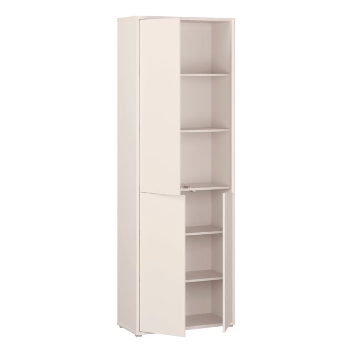 Alice Springs 4 Door Tall Storage Cabinet with Push-to-Open Doors in Sand