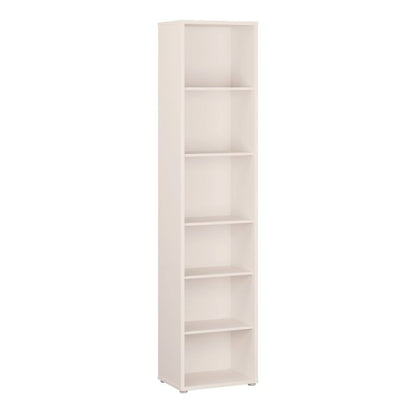 Alice Springs Tall Narrow Bookcase with 5 Shelves in Soft Neutral