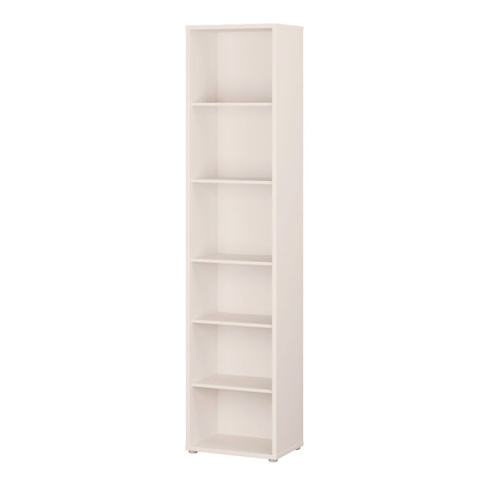 Alice Springs Tall Narrow Bookcase with 5 Shelves in Soft Neutral