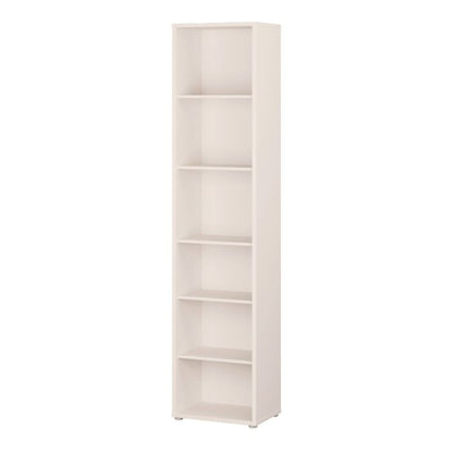 Alice Springs Tall Narrow Bookcase with 5 Shelves in Soft Neutral